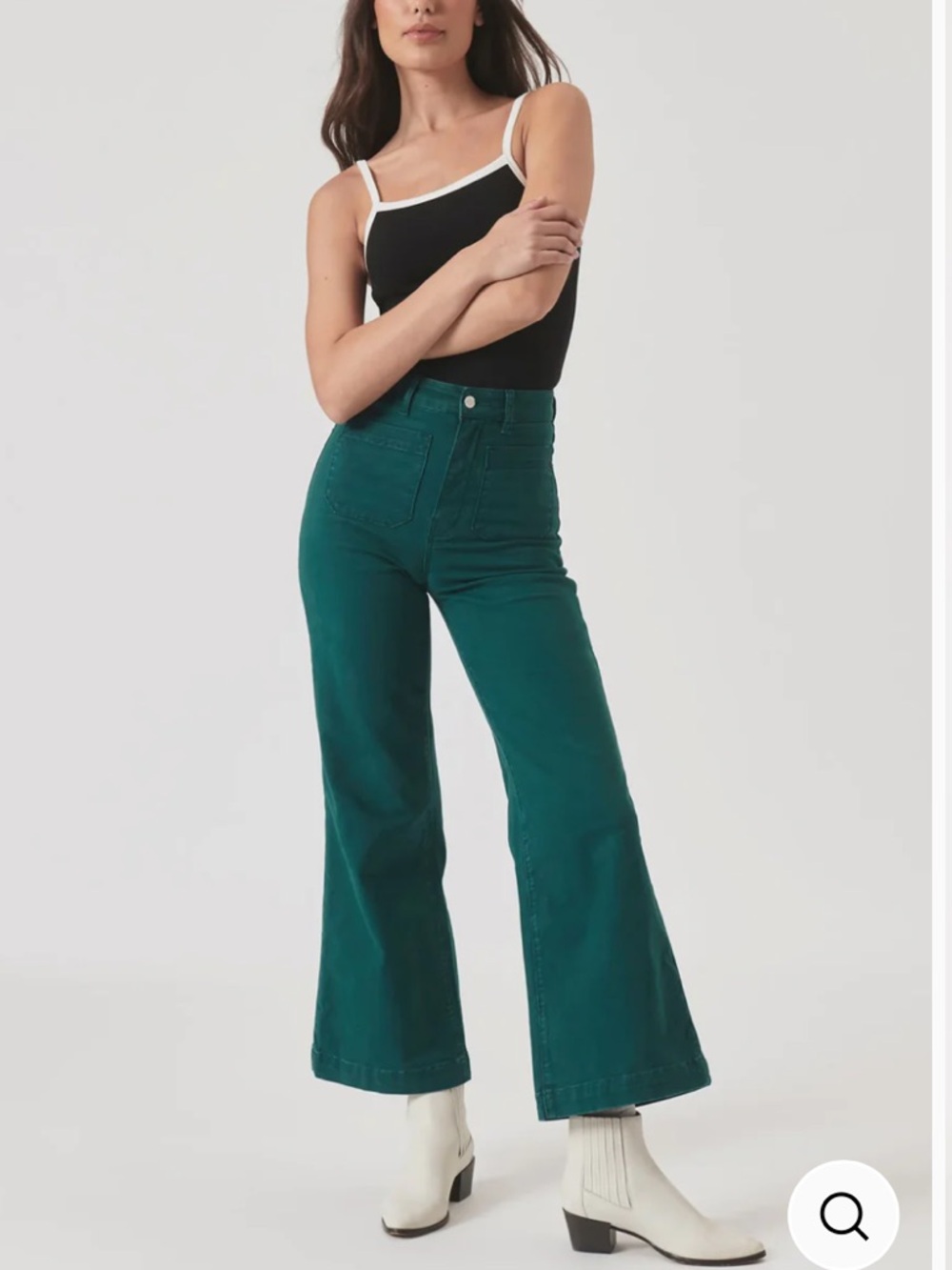 Rolla’s Sailor Jean High Rise Wide Leg in Emerald Green - Size 28 / AUS 10